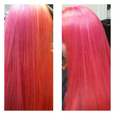 Pink hair colour